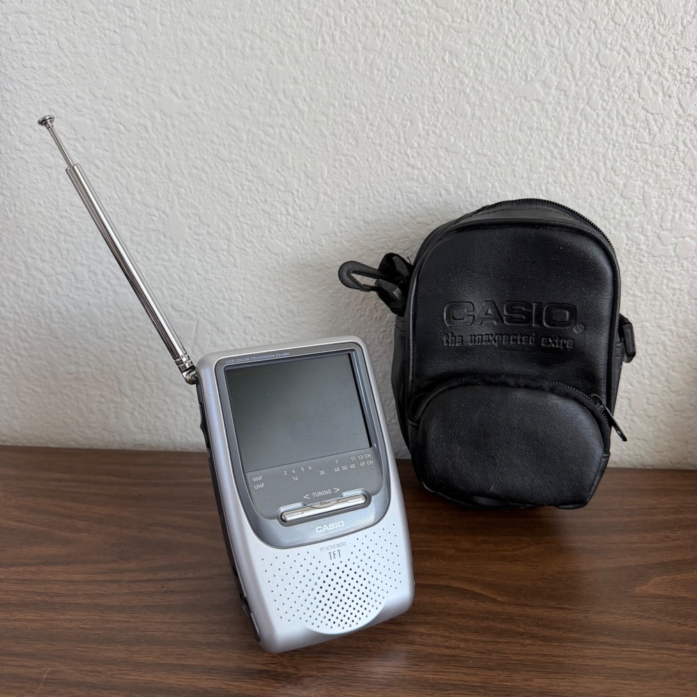 Vintage Casio EV-680B Handheld LCD Color TV Portable Television with Case AS IS